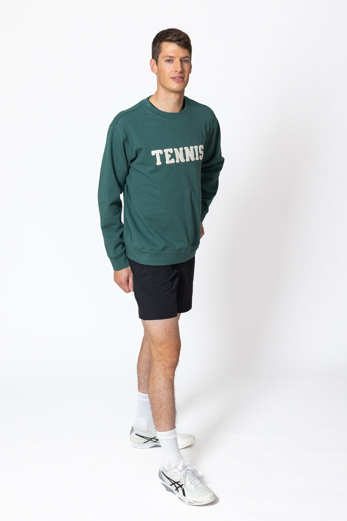 Pull ras du cou Tennis Green pour homme