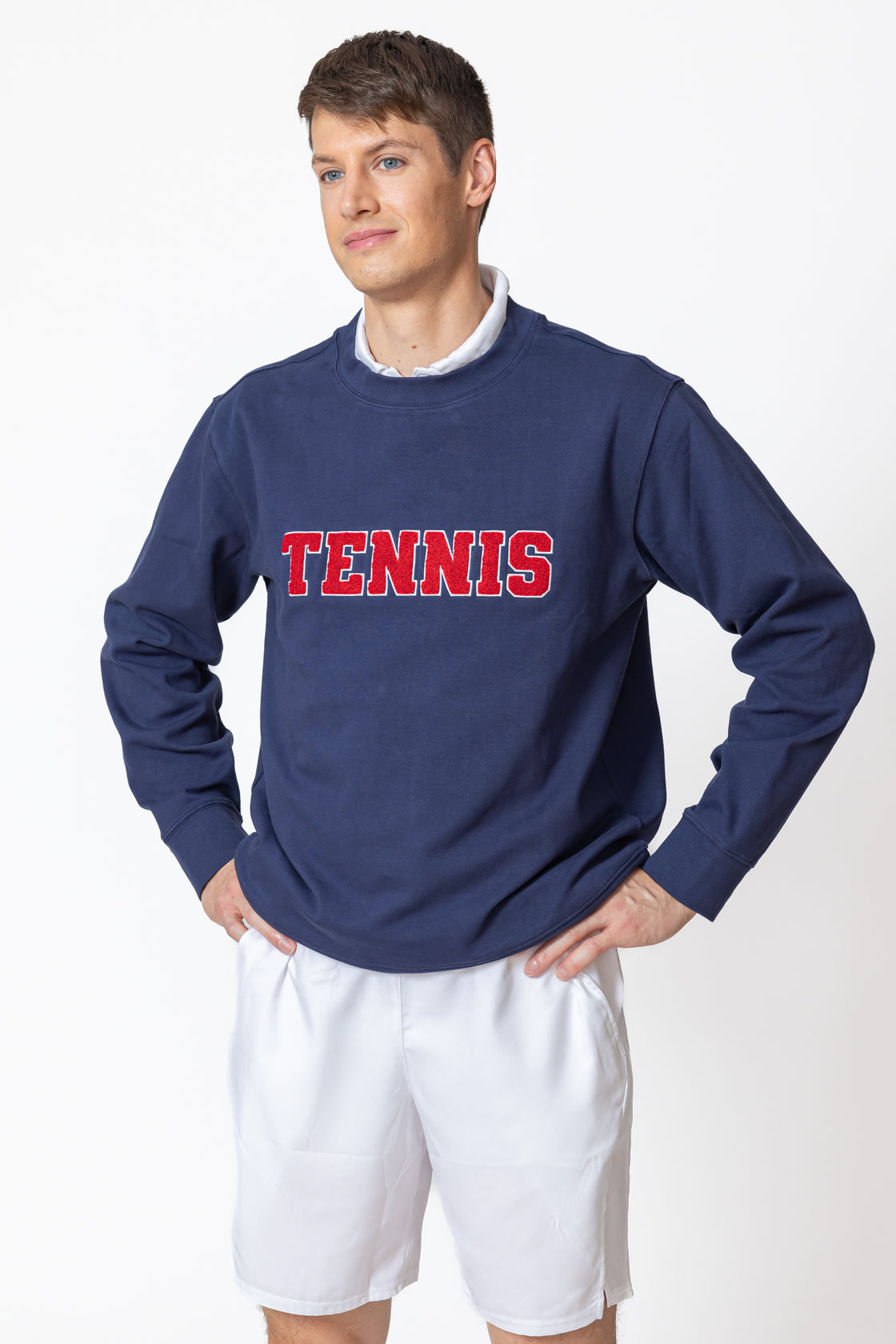 Tennis Blue Crewneck For Mens