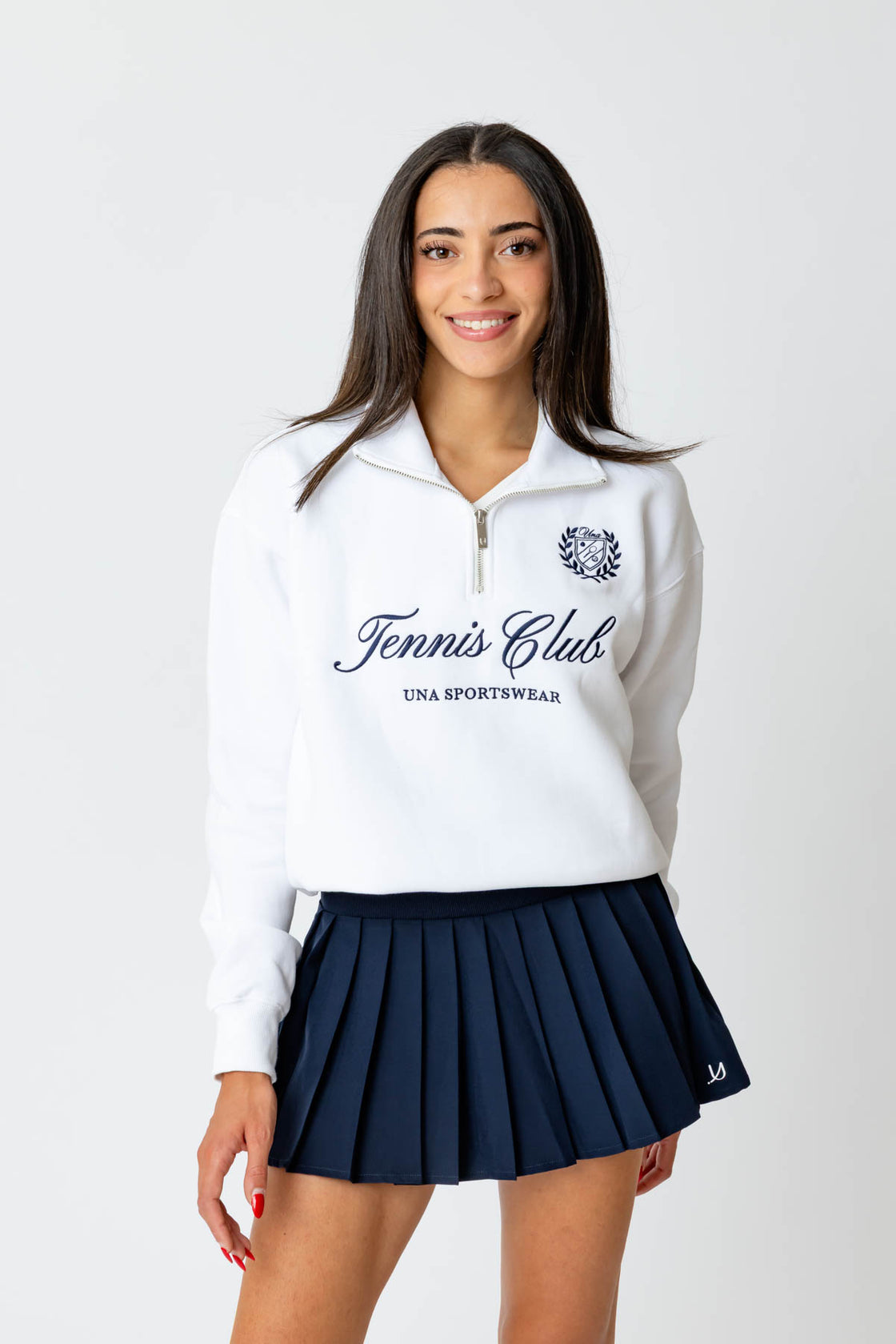 Tennis Club White Quarter Zip