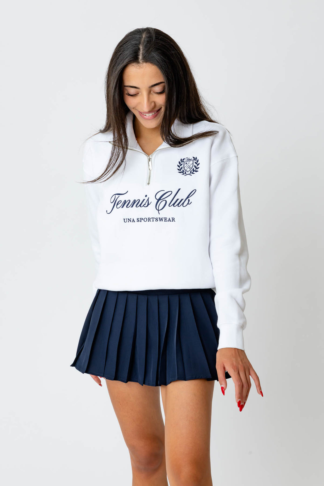 Tennis Club White Quarter Zip